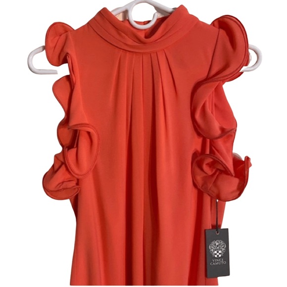 NWT Vince Camuto Coral Mock Collar Shift Dress - Picture 2 of 12